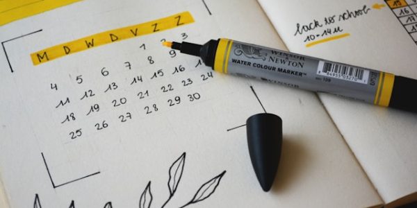 highlight calendar with stabilo