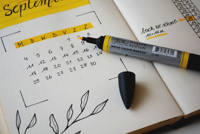 highlight calendar with stabilo
